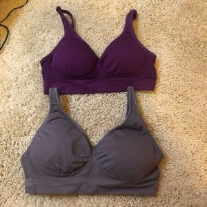 Purple and Gray soft bras set